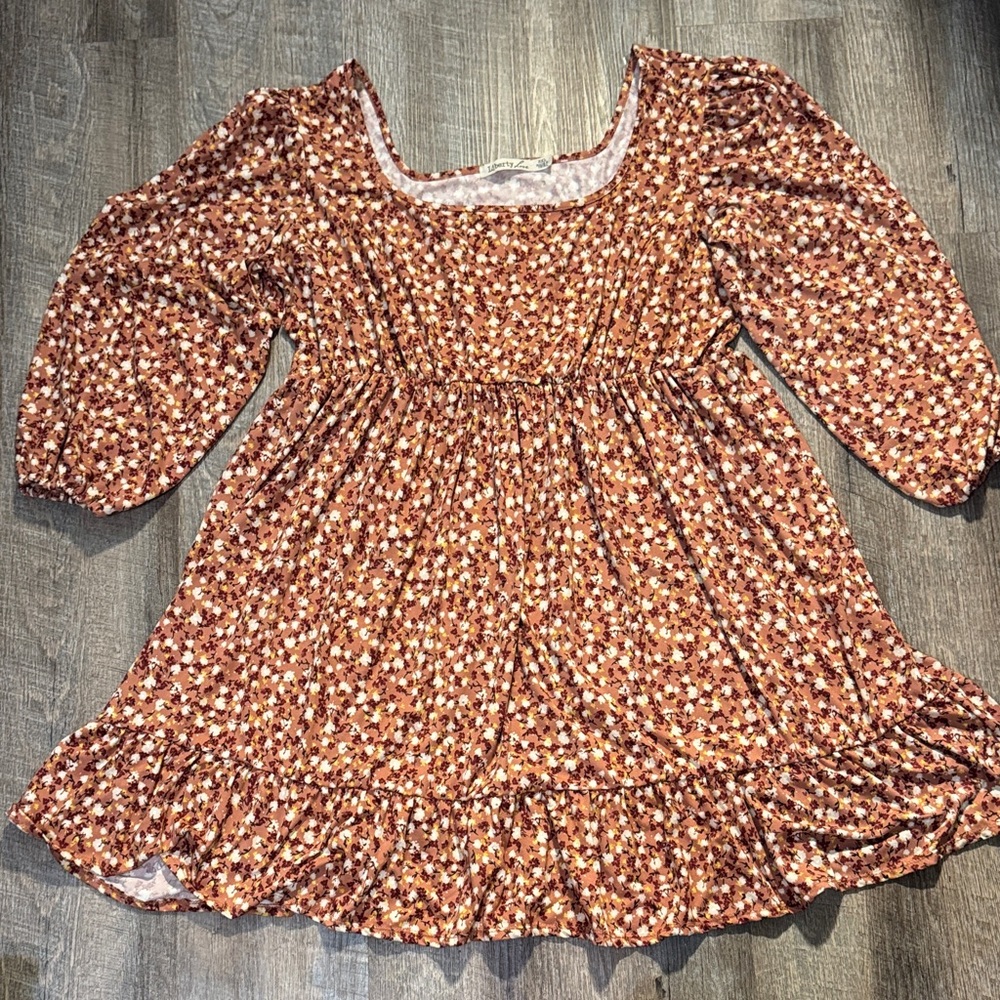 Liberty Love Floral Midi Dress in Red and Cream